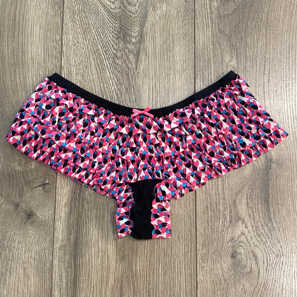 Honeydew Rumba‎ Lace Ruffle Hipster Panty Pink Print Size Small